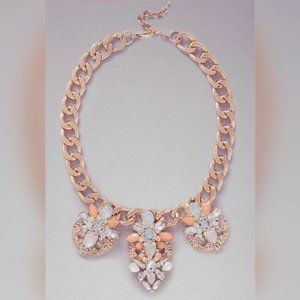 Bebe Gold Chain Opal Crystal Statement Necklace